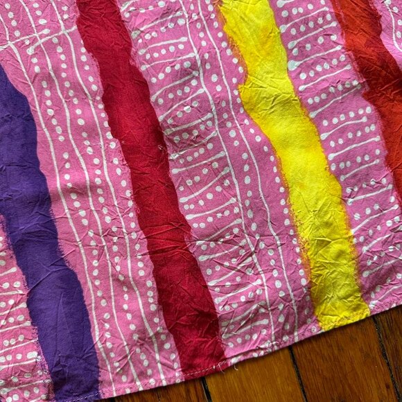 Rare VTG 80s 90s JAMS World Abstract Pattern Melted Crayon Hawaiian Shirt XL - Picture 7 of 8